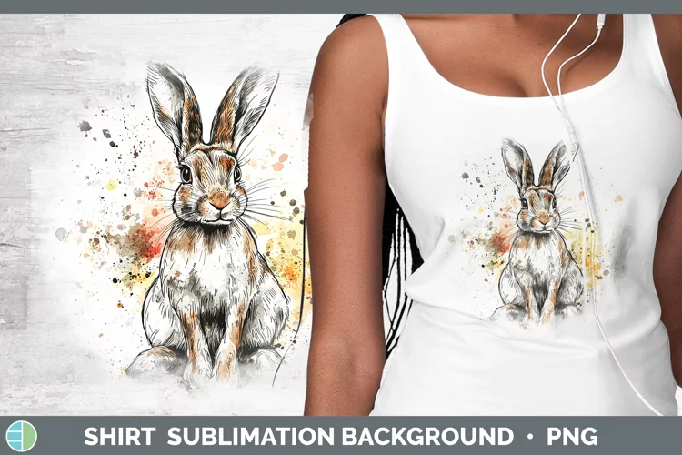 Watercolor Splash Snowshoe Hare Shirt Sublimation Sublimatio