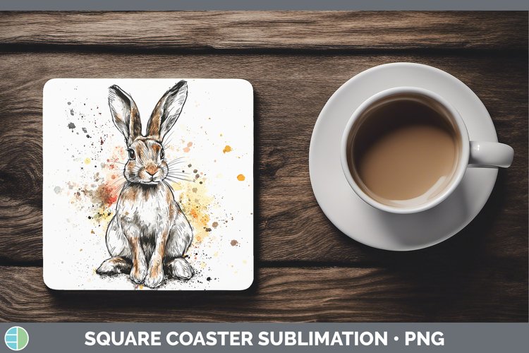 GorgeousWatercolor Splash Square Coaster design.