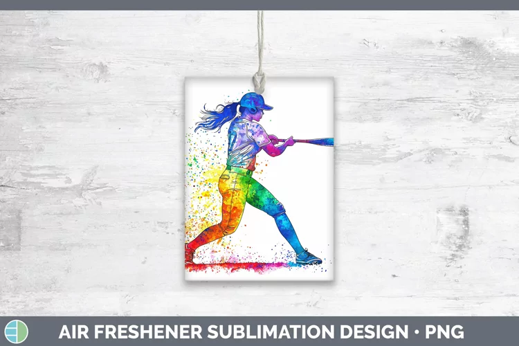 Watercolor Splash Softball Air Freshener Sublimation Car Fre