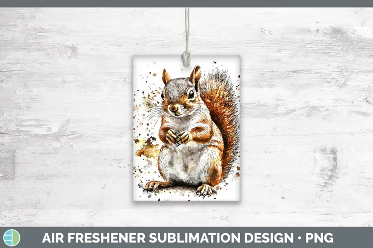 Watercolor Splash Squirrel Air Freshener Sublimation Car Fre