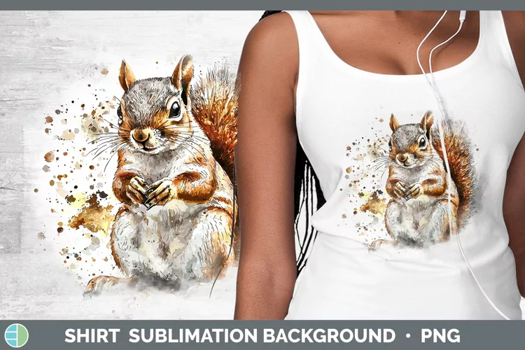 Watercolor Splash Squirrel Shirt Sublimation Sublimation Bac