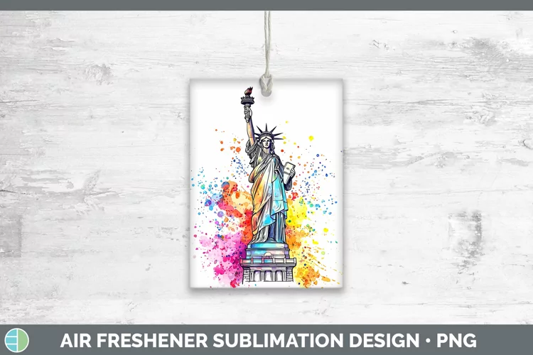 Watercolor Splash Statue of Liberty Air Freshener Sublimatio