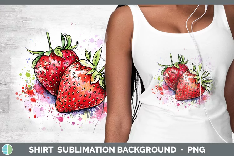 Watercolor Splash Strawberry Shirt Sublimation Sublimation B