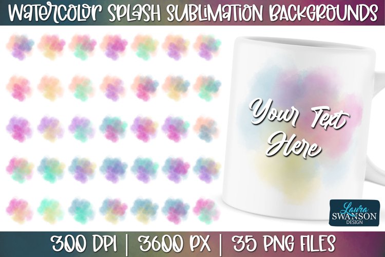 Watercolor Splash Sublimation Backgrounds example image 1