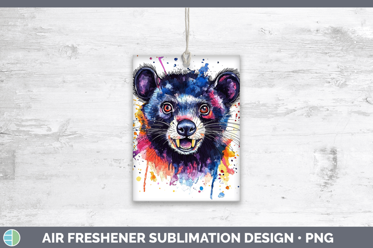 Watercolor Splash Tasmanian Devil Air Freshener Sublimation
