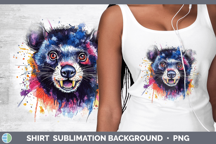 Watercolor Splash Tasmanian Devil Shirt Sublimation Sublimat