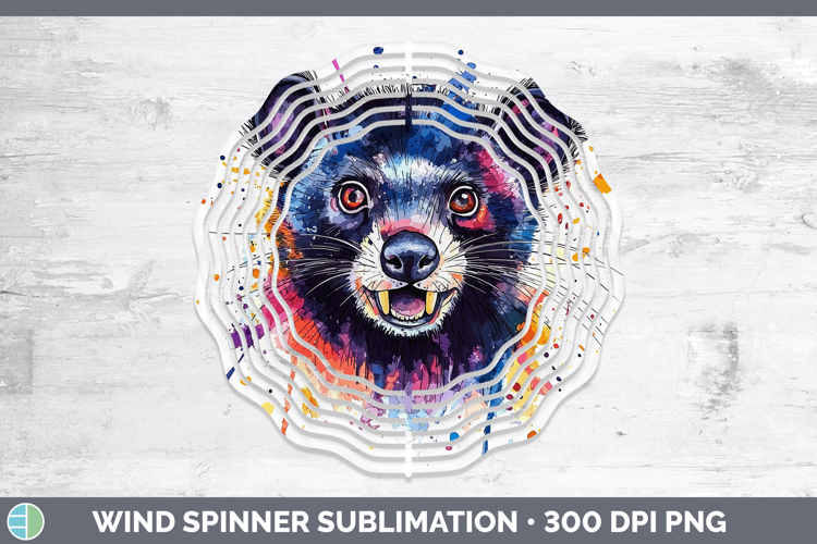 Watercolor Splash Tasmanian Devil Wind Spinner Sublimation S