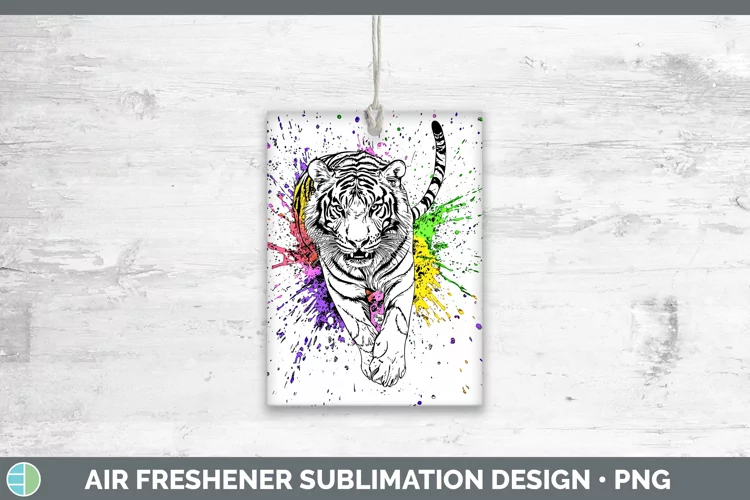 Watercolor Splash Tiger Air Freshener Sublimation Car Freshe