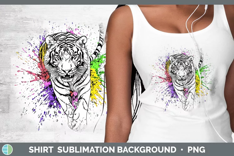 Watercolor Splash Tiger Shirt Sublimation Sublimation Backgr