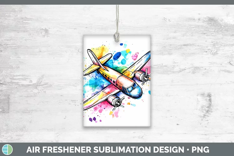 Watercolor Splash Toy Airplane Air Freshener Sublimation Car