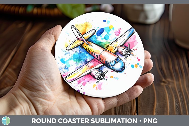 GorgeousWatercolor Splash Toy Round Coaster design.