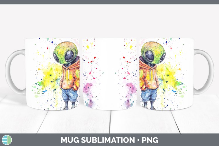 GorgeousWatercolor Splash Toy Mug Wrap design.