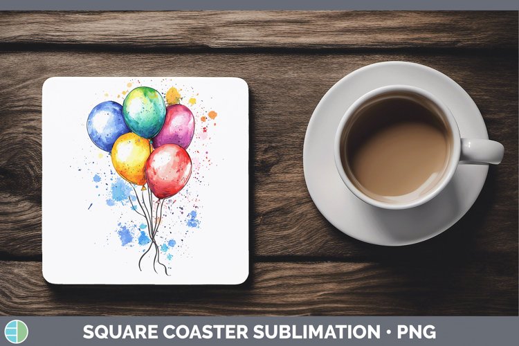 GorgeousWatercolor Splash Toy Square Coaster design.
