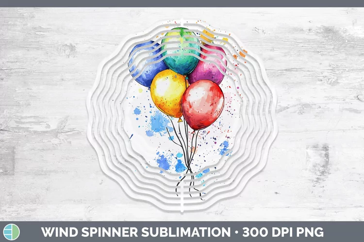 Watercolor Splash Toy Balloons Wind Spinner Sublimation Spin