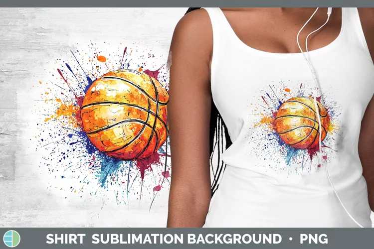 Watercolor Splash Toy Basketball Shirt Sublimation Sublimati