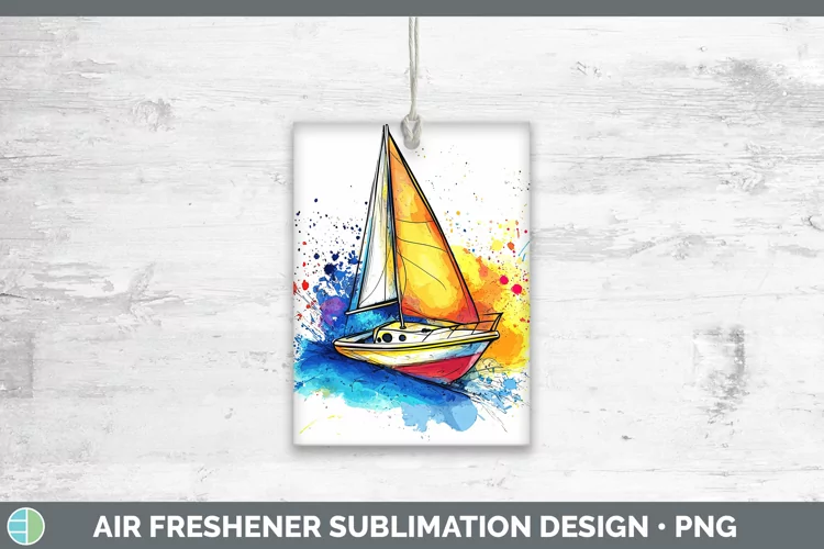 Watercolor Splash Toy Boat Air Freshener Sublimation Car Fre