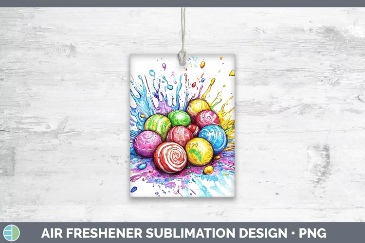Watercolor Splash Toy Candy Air Freshener Sublimation Car Fr