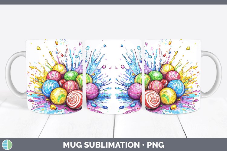 GorgeousWatercolor Splash Toy Mug Wrap design.