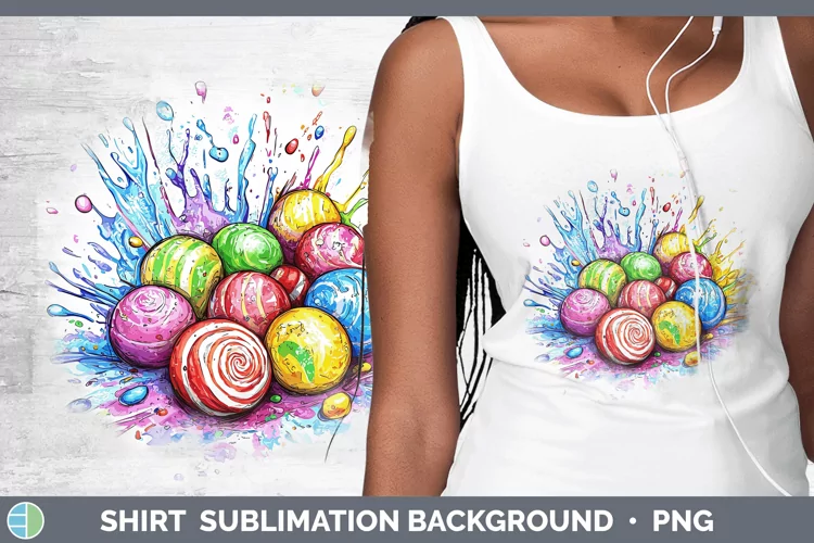 Watercolor Splash Toy Candy Shirt Sublimation Sublimation Ba
