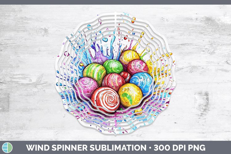 Watercolor Splash Toy Candy Wind Spinner Sublimation Spinner