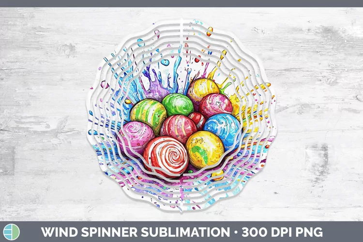 Watercolor Splash Toy Candy Wind Spinner Sublimation Spinner