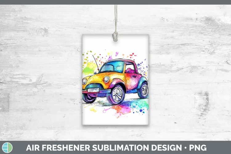 Watercolor Splash Toy Car Air Freshener Sublimation Car Fres