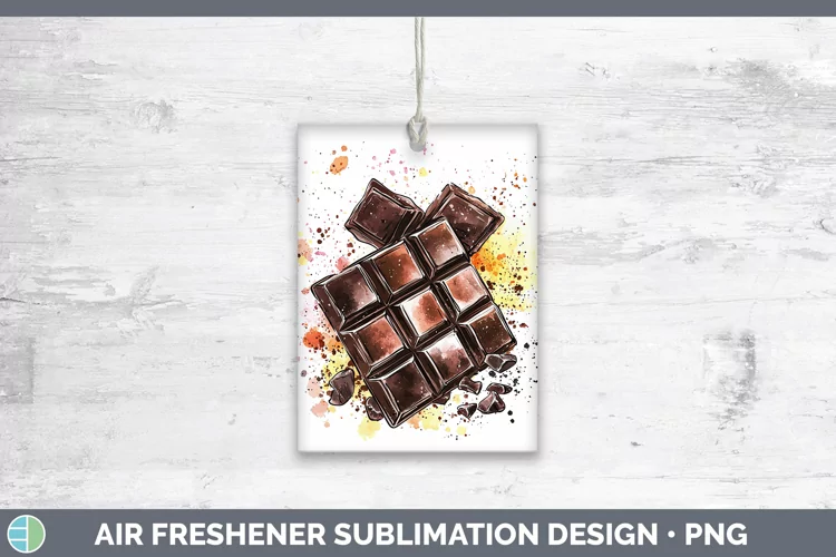 Watercolor Splash Toy Chocolate Air Freshener Sublimation Ca