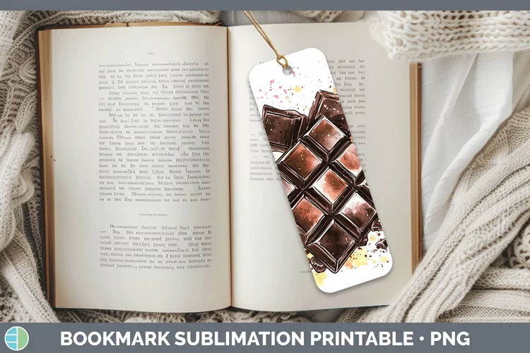 Watercolor Splash Toy Chocolate Bookmark Sublimation Printab