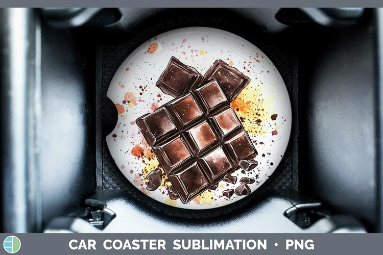 Watercolor Splash Toy Chocolate Car Coaster Sublimation Des