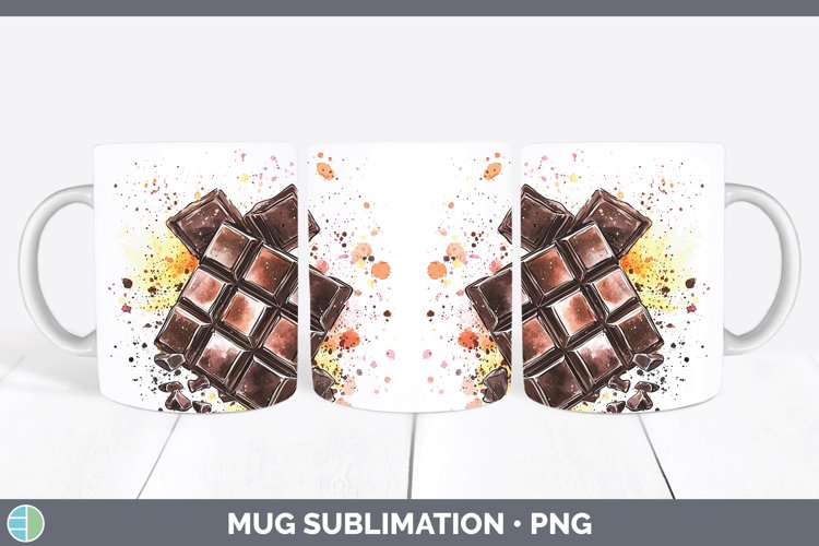 Watercolor Splash Toy Chocolate Mug Wrap Sublimation Coffee