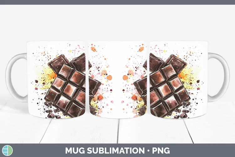 Watercolor Splash Toy Chocolate Mug Wrap Sublimation Coffee
