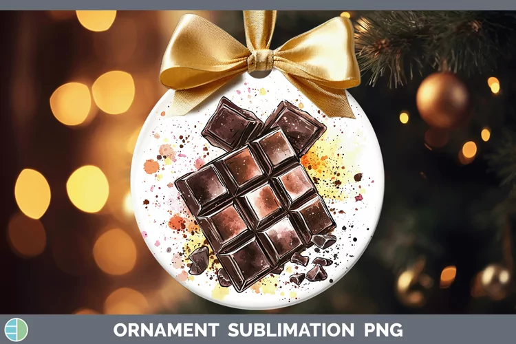 Watercolor Splash Toy Chocolate Ornament Sublimation Bauble