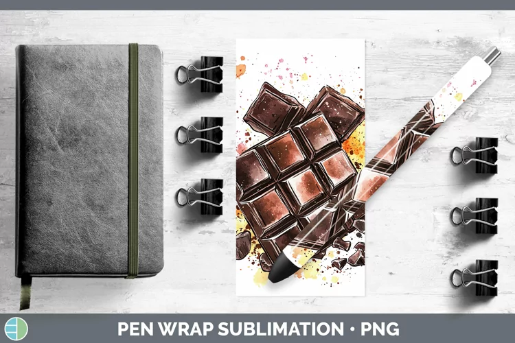 Watercolor Splash Toy Chocolate Pen Wrap Sublimation Pen Des