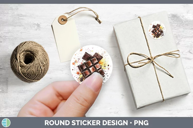 Watercolor Splash Toy Chocolate Stickers | Round Labels Desi