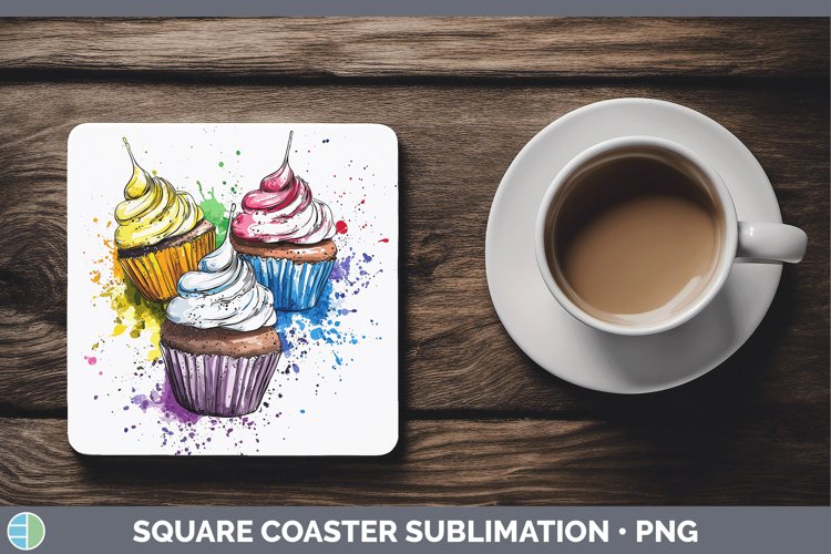 GorgeousWatercolor Splash Toy Square Coaster design.