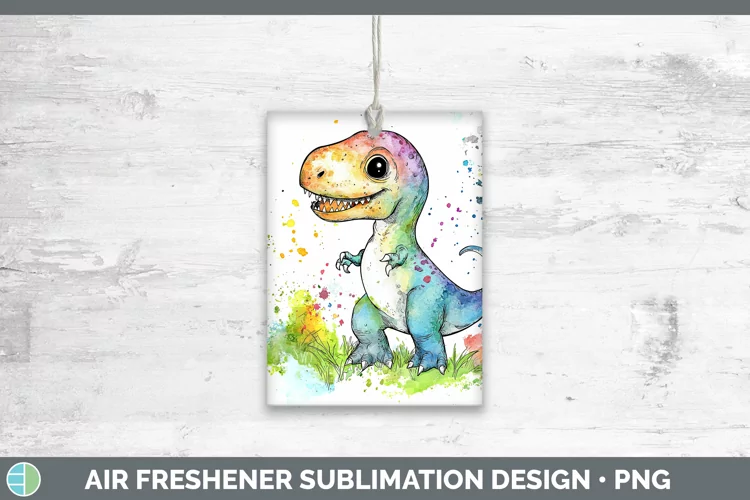 Watercolor Splash Toy Dinos Air Freshener Sublimation Car Fr