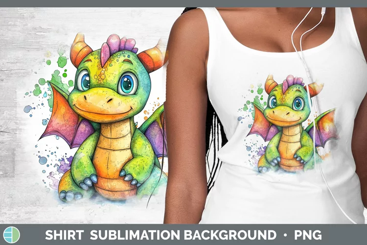 Watercolor Splash Toy Dragon Shirt Sublimation Sublimation B