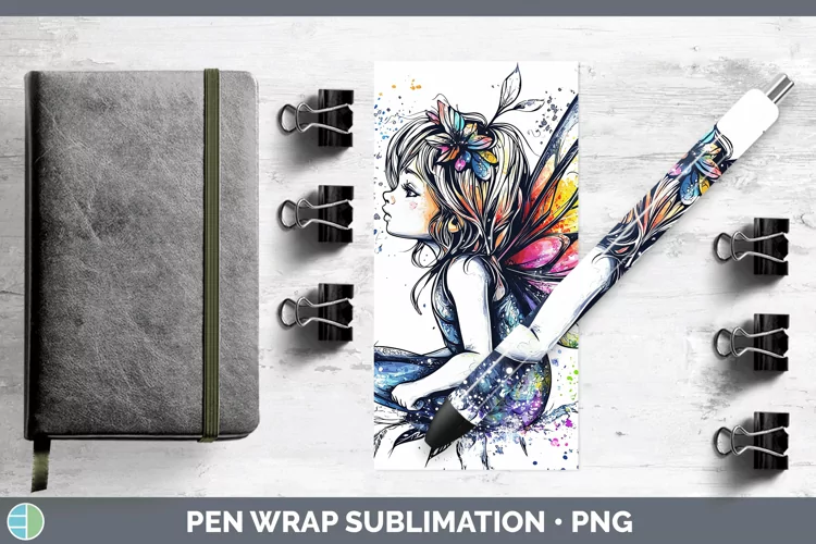 Watercolor Splash Toy Fairy Pen Wrap Sublimation Pen Designs