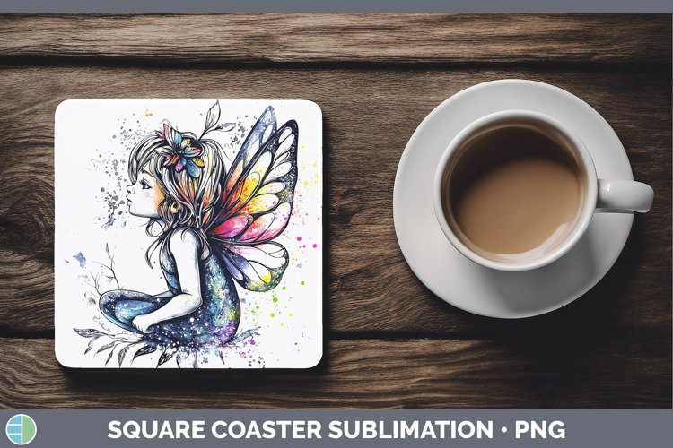 GorgeousWatercolor Splash Toy Square Coaster design.