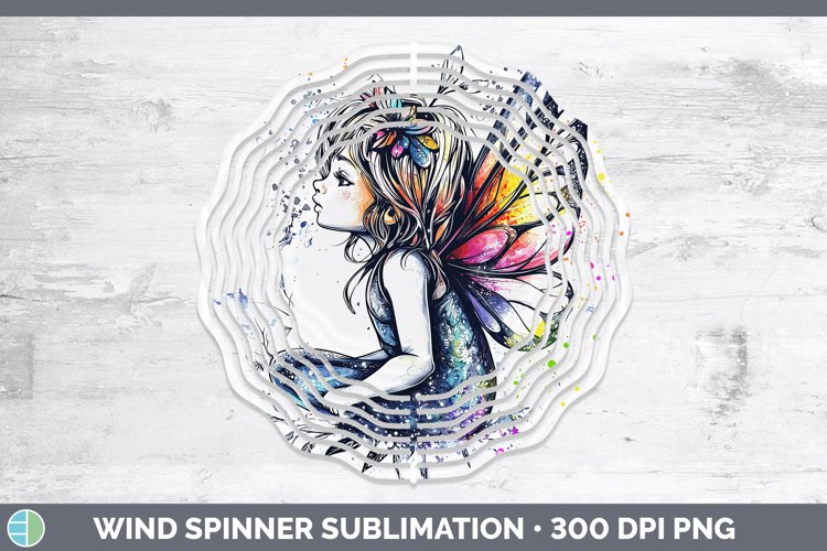 Watercolor Splash Toy Fairy Wind Spinner Sublimation Spinner