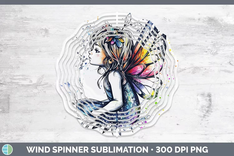 Watercolor Splash Toy Fairy Wind Spinner Sublimation Spinner
