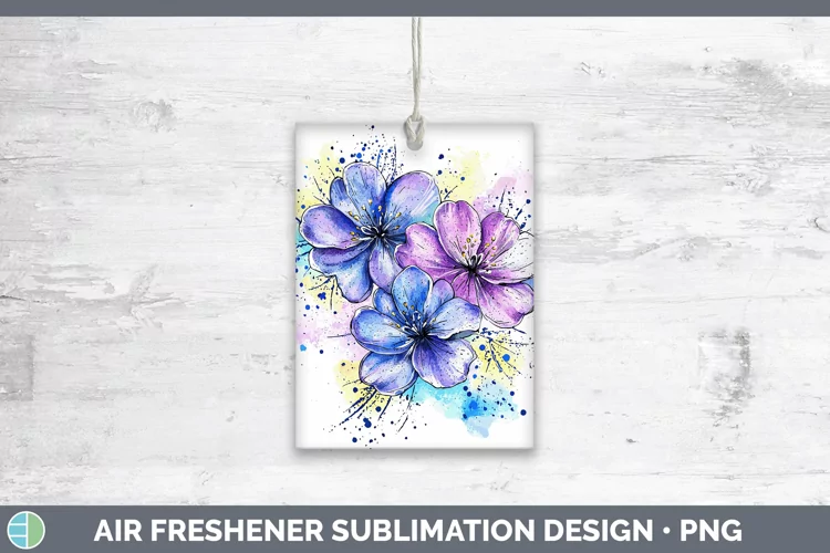 Watercolor Splash Toy Flowers Air Freshener Sublimation Car