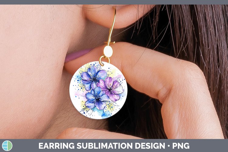 GorgeousWatercolor Splash Toy Round Earrings design.