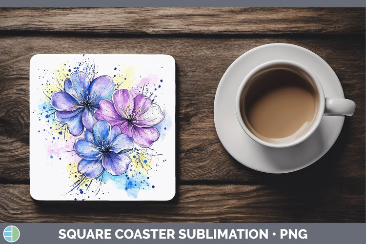 GorgeousWatercolor Splash Toy Square Coaster design.