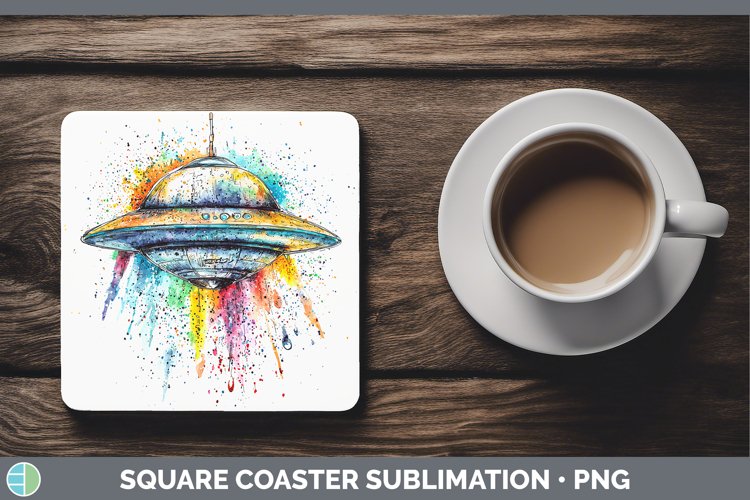 GorgeousWatercolor Splash Toy Square Coaster design.