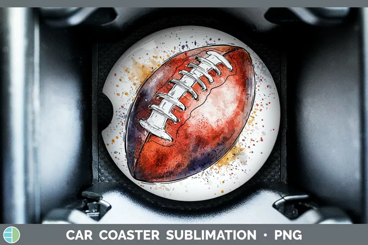 Watercolor Splash Toy Football Car Coaster Sublimation Desi