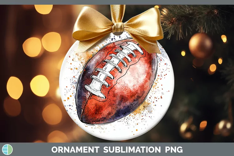 Watercolor Splash Toy Football Ornament Sublimation Bauble D