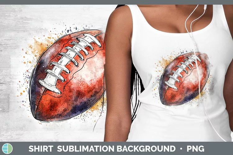 Watercolor Splash Toy Football Shirt Sublimation Sublimation