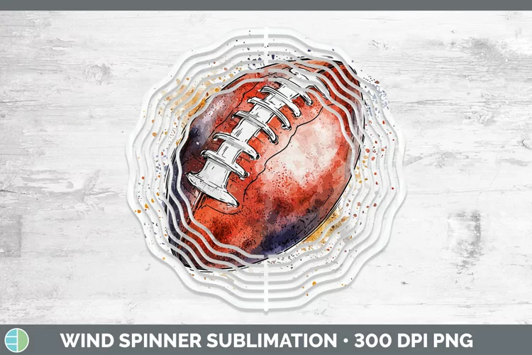 Watercolor Splash Toy Football Wind Spinner Sublimation Spin