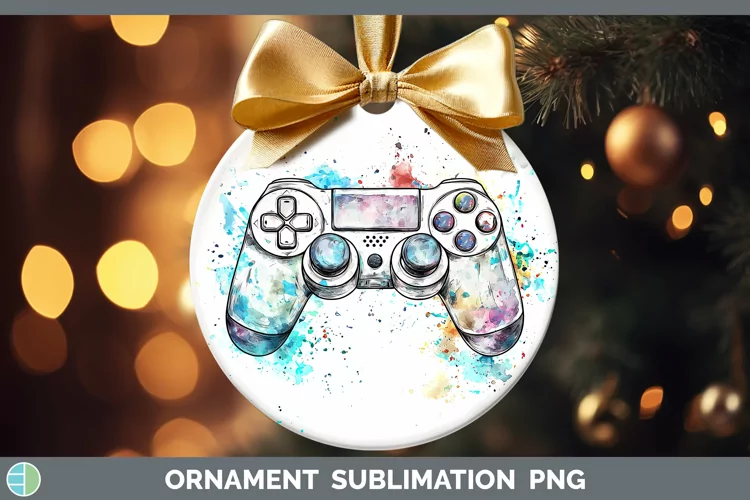 Watercolor Splash Toy Game Controller Ornament Sublimation B